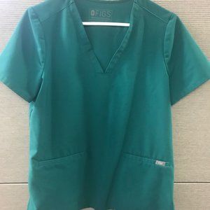 Figs Scrub Top Casma Medium Hunter Green
